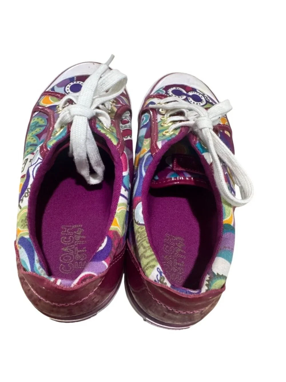 Coach Barrett Pop Graphic Lace Up Sneakers Multicolor 6.5 Punk Preppy Designer